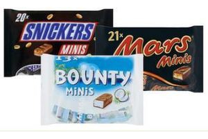 bounty mars snickers en twix mini s zak 403 gram nu voor eur2 39