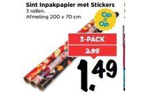 sint inpakpapier met stickers