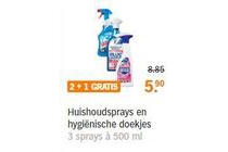 huishoudsprays en hygienische doekjes