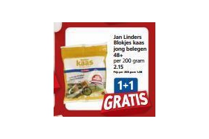 jan linders blokjes kaas jong belegen 48