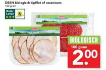 deen biologisch kipfilet of ossenworst