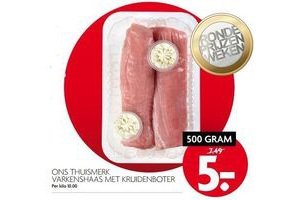 ons thuismerk varkenshaas met kruidenboter