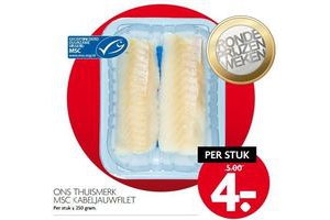 ons thuismerk msc kabeljauwfilet