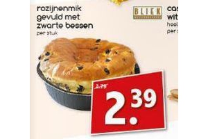 rozijnenmilk gevuld met zwarte bessen