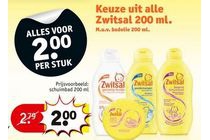 keuze uit alle zwitsal 200 ml