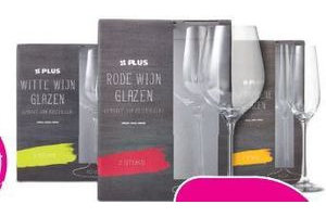 plus champagne rode of witte wijnglazen