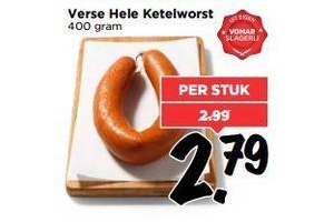 verse hele ketelworst 400 gram nu voor eur2 79