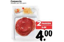 nu 2 pakken carpaccio voor eur4 00