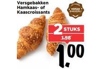 versgebakken hamkaas of kaascroissants nu 2 stuks voor eur1 00
