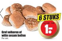 grof volkoren of witte sesam bollen