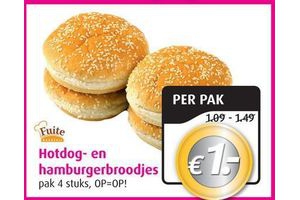 hotdog en hamburgerbroodjes