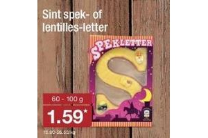 sint spek of lentilles letter