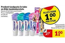 prodent tandpasta in tube en kind tandenborstels