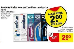 prodent white now en zendium tandpasta