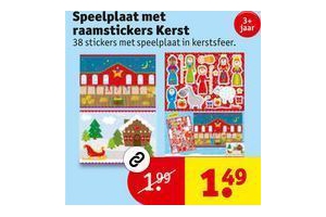 speelplaat met raamstickers kerst