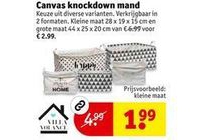 canvas knockdown mand