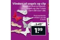 vlinders of vogels op clip