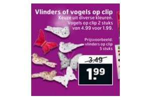vlinders of vogels op clip