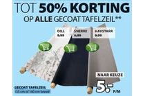 tot 50 op al het gecoat tafelzeil