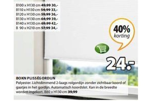 bokn plissegordijn nu met 40 korting voor maar eur24