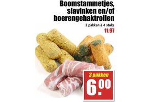 boomstammetjes slavinken en of boerengehaktrollen