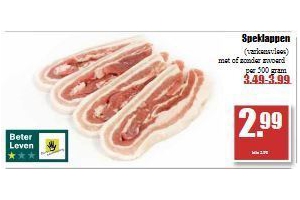 500 gram speklappen nu voor maar eur2 99