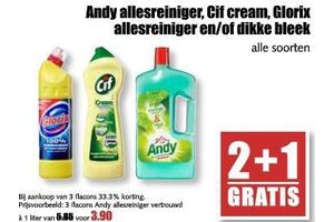 andy allesreiniger cif cream glorix allesreiniger en of dikke bleek