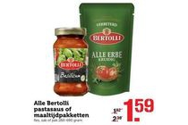 alle bertolli pastasaus of maaltijdpakketten