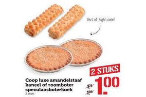 coop luxe amandelstaaf kaneel of roomboter speculaaskoek