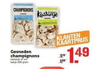gesneden champignons