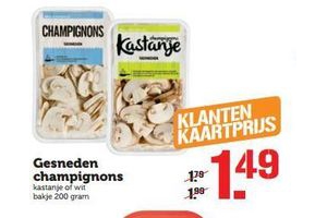 gesneden champignons