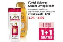 l oreal elvive en garnier loving blends shampoo en conditioner