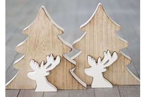 kerstboom siddael hout met rendierpuzzel