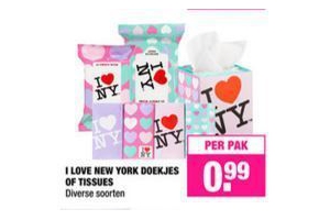 i love new york zakdoekjes of tissues