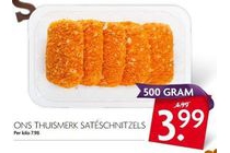 ons thuismerk sateschnitzels