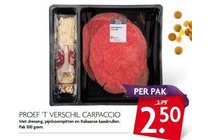 proef t verschil carpaccio