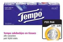 tempo zakdoekjes en tissues