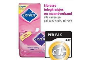 libresse inlegkruisjes en maandverband