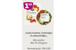 jumbo fruitmix fruitstukjes of ambachtelijke rauwkostsalades