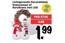 lichtgevende decoratiebal sneeuwman of kerstkrans
