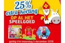 25 extra korting op al het speelgoed