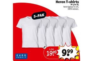heren t shirts euro profit 5 pack