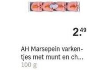 ah marsepein varkentjes met munt en choco
