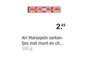 ah marsepein varkentjes met munt en choco