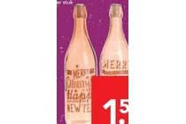 fles met kerstteksten