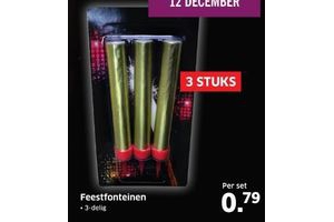 3 delig pakket feestfonteinen nu voor eur0 79