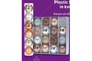 plastic kerstballen in koker of doos