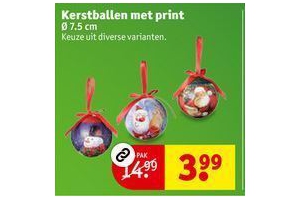 kerstballen met print