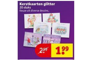 kerstkaarten glitter