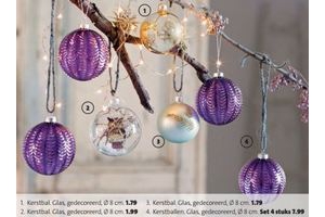 kerstbal glas gedecoreerd